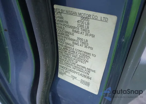 2000 Nissan Frontier Xe из США, поврежденный, VIN 1N6DD26S9YC428084